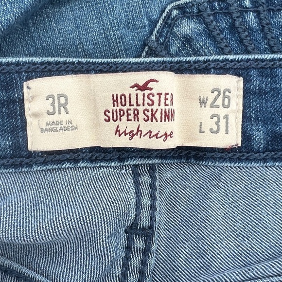 Hollister Super Skinny High Rise Distressed Denim Jeans Size 3 Women’s - Picture 2 of 5